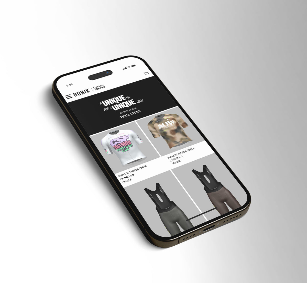 View of a Gobik Team Store on a phone