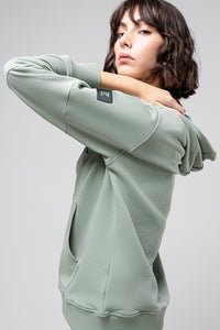 FELPA CON CAPPUCCIO TRAILBLAZE DONNA ICEBERG GREEN 