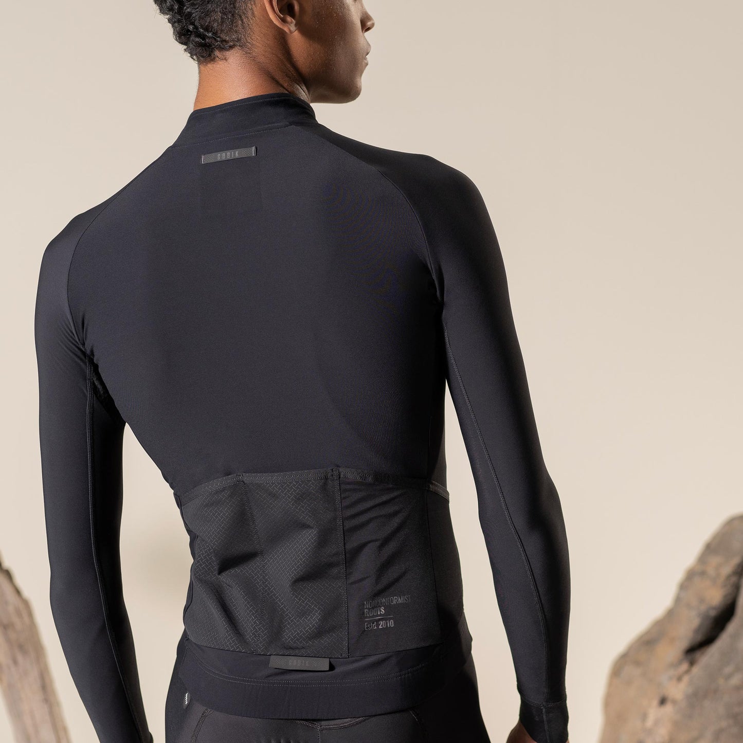 MAILLOT À MANCHES LONGUES PACER SOLID HOMME JET BLACK